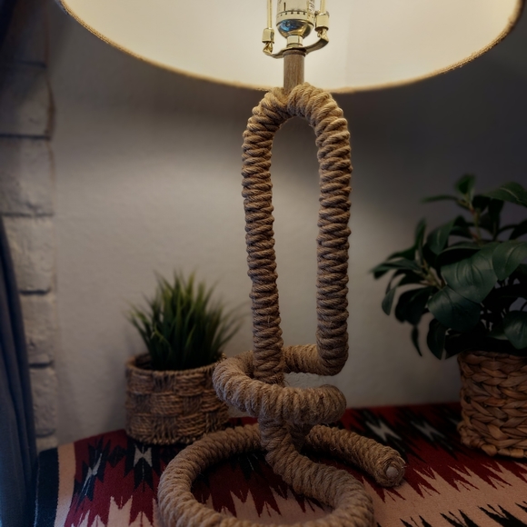 Vintage Adrien Audoux Inspired Rope Table Lamp - Picture 1 of 8